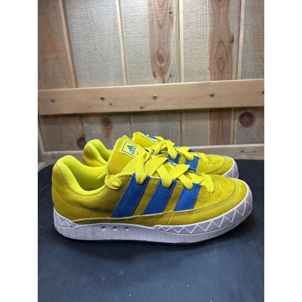 Adidas Originals Adimatic Size 8.5 Bright Yellow & Blue Retro Skate Sneakers